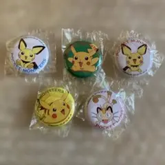 ポケモン　缶バッチ　5個セット　ピカチュウ　ピチュー　ニャース