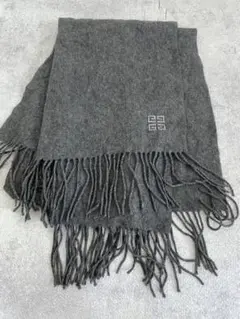 ジバンシー　マフラー　グレー ウール混紡 ロングマフラー