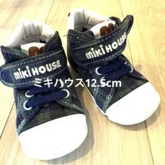 ミキハウス　mikihouse美品 チェック スニーカー12.5