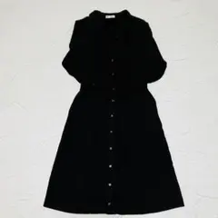 AFTERNOON TEA WARDROBE ブラック シャツワンピース　麻
