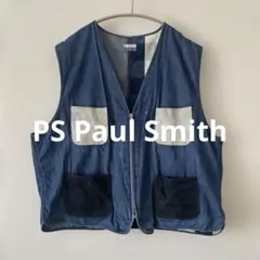 ps paul smith デニム ベスト ポケット チェック