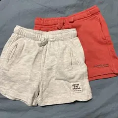 ZARA ライトグレーとレッドのショートパンツ2枚セット　サイズ86