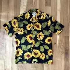 PARADISE FOUND アロハシャツ ブラックレーヨンシャツ 90s