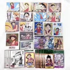 ワンピース　ルフィ　カード　まとめ売り　ラミネートカード　アマダ　ステッカー