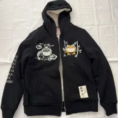 サンマルイチ 参丸一 蛙刺繍 ジップアップパーカー M