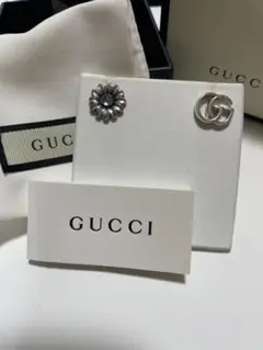 【正規品】GUCCI フラワーピアス ダブルG ブルートパーズ