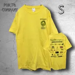 a179　【PORT&COMPANY】Tシャツ　黄色　S　輸入古着　フードフェス
