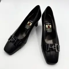 【新品未使用】ミハマ　バックル　レザー　パンプス　23