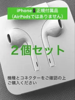 Apple iPhone正規付属品イヤホン【２個セット】