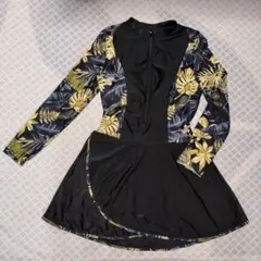 ボタニカル柄 ラッシュガード ロングスリーブ トップス 水着 XL