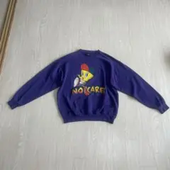 トゥイーティー刺繍 紫色 スウェット