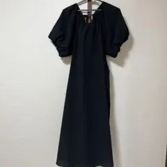 お得！BEAUTY&YOUTH ボリュームスリーブワンピースペチコート付黒