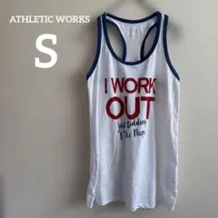 ATHLETIC WORKS タンクトップ S/CH ホワイト ブルー