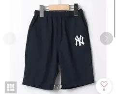 プティマイン　MLB ロゴ刺繍ハーフパンツ