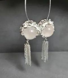 ローズクォーツ タッセル アクセサリーパーツ 2個セット