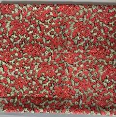 化繊赤花柄服地　巾93×4mと2.6m