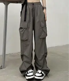 レディース メンズライクルーズカーゴパンツ グレー
