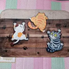 【新品未使用品】可愛い猫柄マット 玄関マット　バスマット　肉球