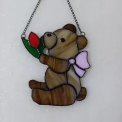 ステンドグラスハンドメイド　くま