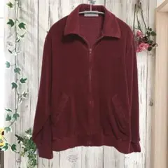 tommyトミー ベロアジャケット【L】ワインレッド 大きめ 暖か ヴィンテージ