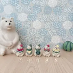 しろくま貯金箱◇ガチャミニしろくまさん用◇選べるスイカコーデセット3種類