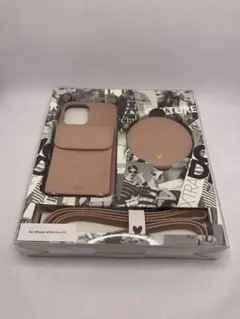 【新品】ELLE iPhone16ショルダーストラップ付属　ピンク