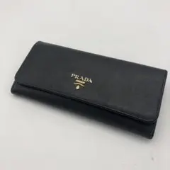 プラダ サフィアーノレザー 折りたたみ長財布 黒 ブラック