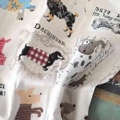 フランス NOBILIS 刺繍生地 dog ＊クッション 小物 インテリア