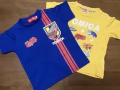トミカ Tシャツ 青と黄色 2枚セット 100cm 95cm ドライT 消防車