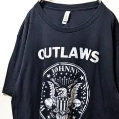 ベラキャンバス アウトローズ ジョニークリス ロゴ Tシャツブラック黒L古着