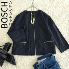 BOSCH　ノーカラージップアップジャケット　コットンリネン