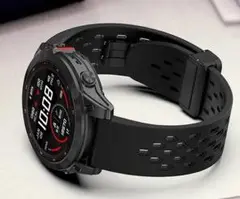 GARMIN用 Quickfit 22mm シリコン スポーツ バンド　黒