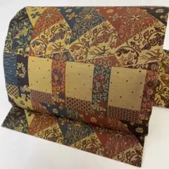 【和】11040o 着物 九寸名古屋帯 唐草花文様 全通柄