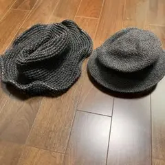 親子セット 黒 麦わら帽子 AZUL by moussy petit main
