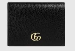 グッチ 財布 ケース GUCCI マーモント GG 二つ折財布 レザー 黒