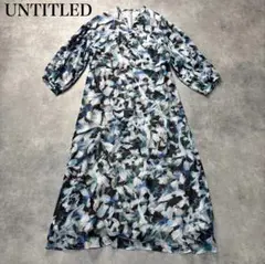 【美品】UNTITLEDアンタイトル Lサイズ リーフプリントワンピース　ロング