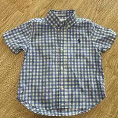 【再お値下げ♡美品 24M】ラルフローレン　水色ギンガムチェックシャツ
