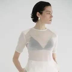 SHEER VELOUR POWER SHOULDER TOPS / CLANE