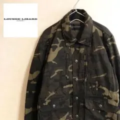 美品 LOUNGE LIZARD コットンウール 迷彩 ミリタリーブルゾン
