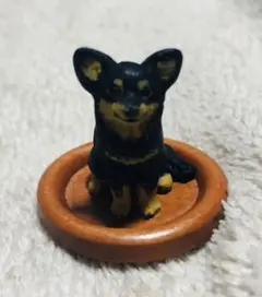犬　チワワ　ブラックタン　ミニチュア　粘土　作家　置物