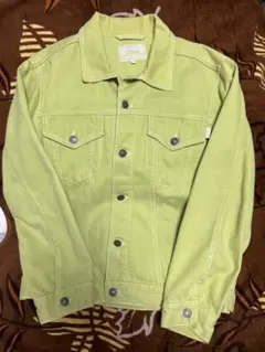 vintage yellow green trucker jacket