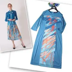 希少46⭐️美品⭐️レオナール　ロングワンピース　総柄　ベージュ系　絹100% 希少46⭐️美品⭐️レオナール ロングワンピース 総柄 ベージュ