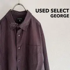 古着 “GEORGE” Striped L/S Shirt (bordeaux)