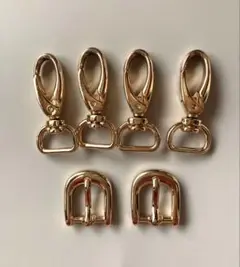 ナスカン4個　バックル2個　ユーズド品