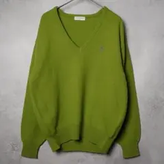 munsingwear セーター グリーン Lサイズ ウール Vネック