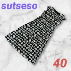 ☆スチェッソ SUTSESO ノースリーブ花柄ワンピース☆40(M相当)
