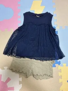 プティマインノースリーブトップスとズボンのセット100サイズ