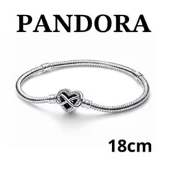 PANDORA インフィニティハートスネークチェーンブレスレット18cm☆
