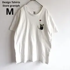 4935デザインtシャツストアグラニフ【m】レオレオニ　半袖刺繍ロゴワンポイント