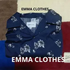 EMMA CLOTHES エマクローズ 半袖シャツ 紺色 大きめのMサイズ